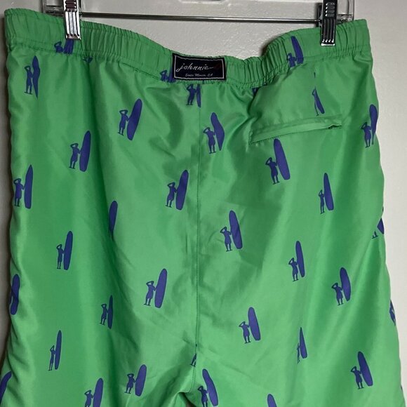 Johnnie O Swim Trunks Mens Adult Large Green Board Shorts Bathing Suit Beach - Picture 3 of 5